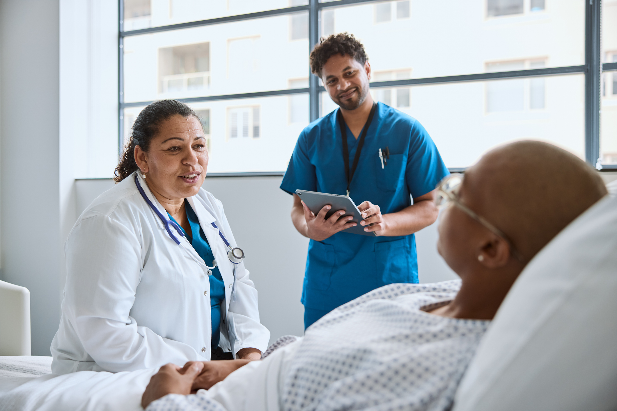 Healthcare professionals supporting patient care and healthcare innovation initiatives